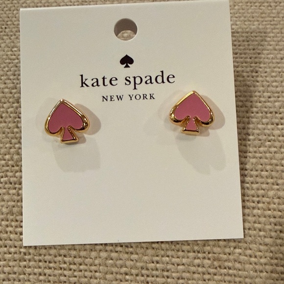 kate spade Surf Pink Everyday Spade Enamel Studs/NWT - Picture 4 of 8